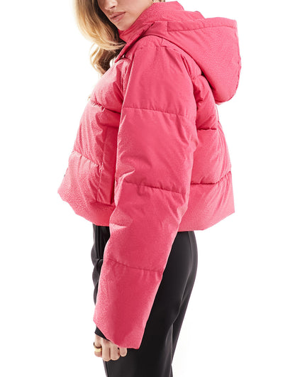 Threadbare Ski hooded puffer coat in iridescent pink