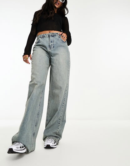 Stradivarius STR baggy jeans in vintage wash