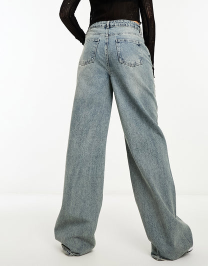 Stradivarius STR baggy jeans in vintage wash