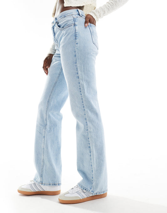 Stradivarius STR straight leg jean in light blue