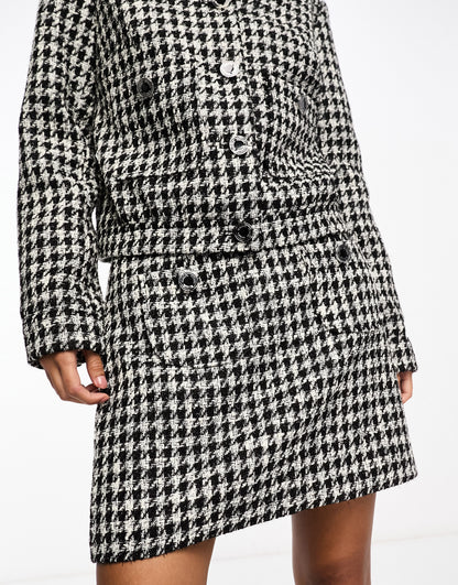 Morgan boucle mini skirt co-ord in dogstooth