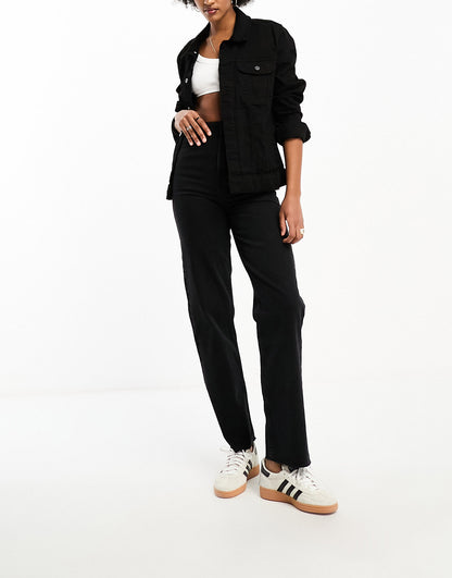 ASOS DESIGN Tall cropped easy straight jean in black