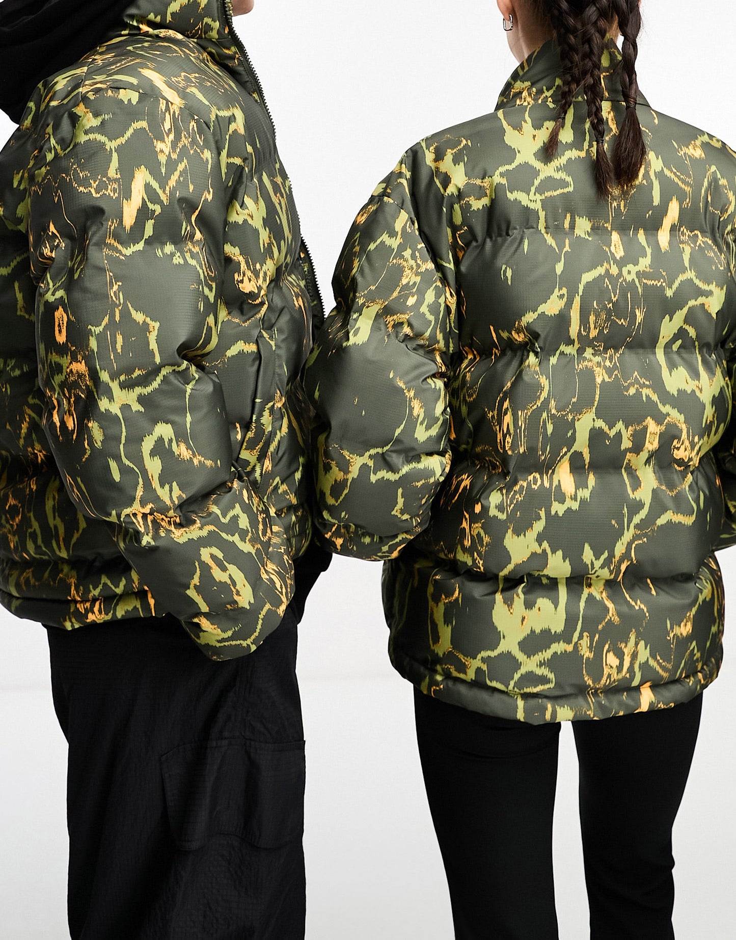 Weekday Unisex Cole puffer jacket in all over print exclusive to ASOS