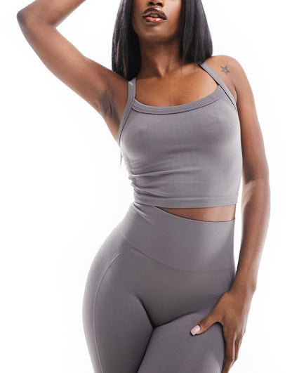 ASOS 4505 seamless vest with removable padding in grey