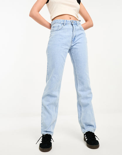 Stradivarius STR straight leg jean in light wash