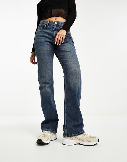 River Island slim bootcut jean in midwash blue