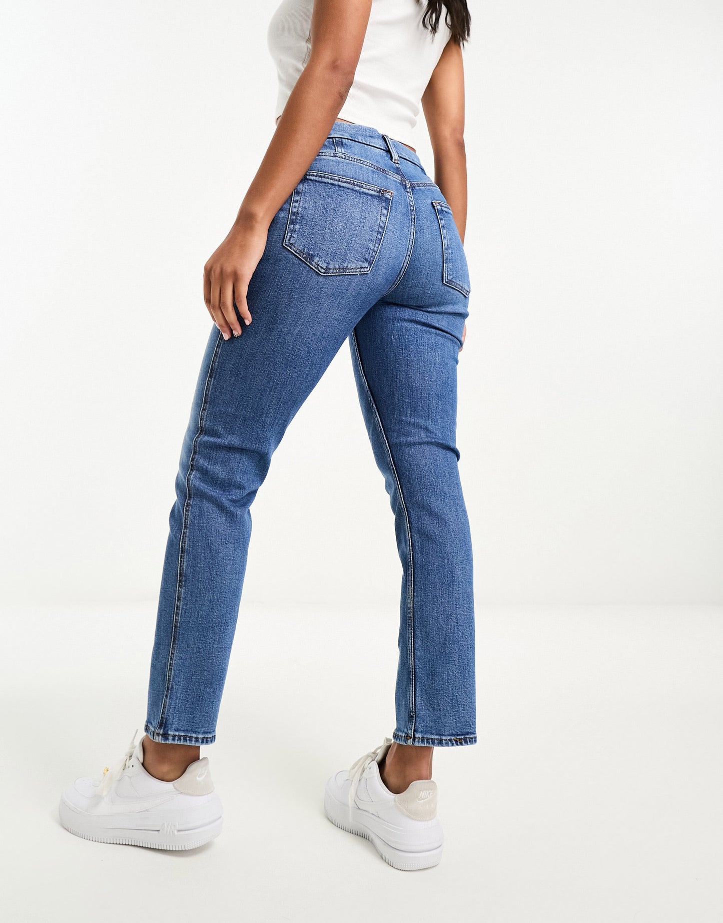 River Island high rise slim jeans in blue