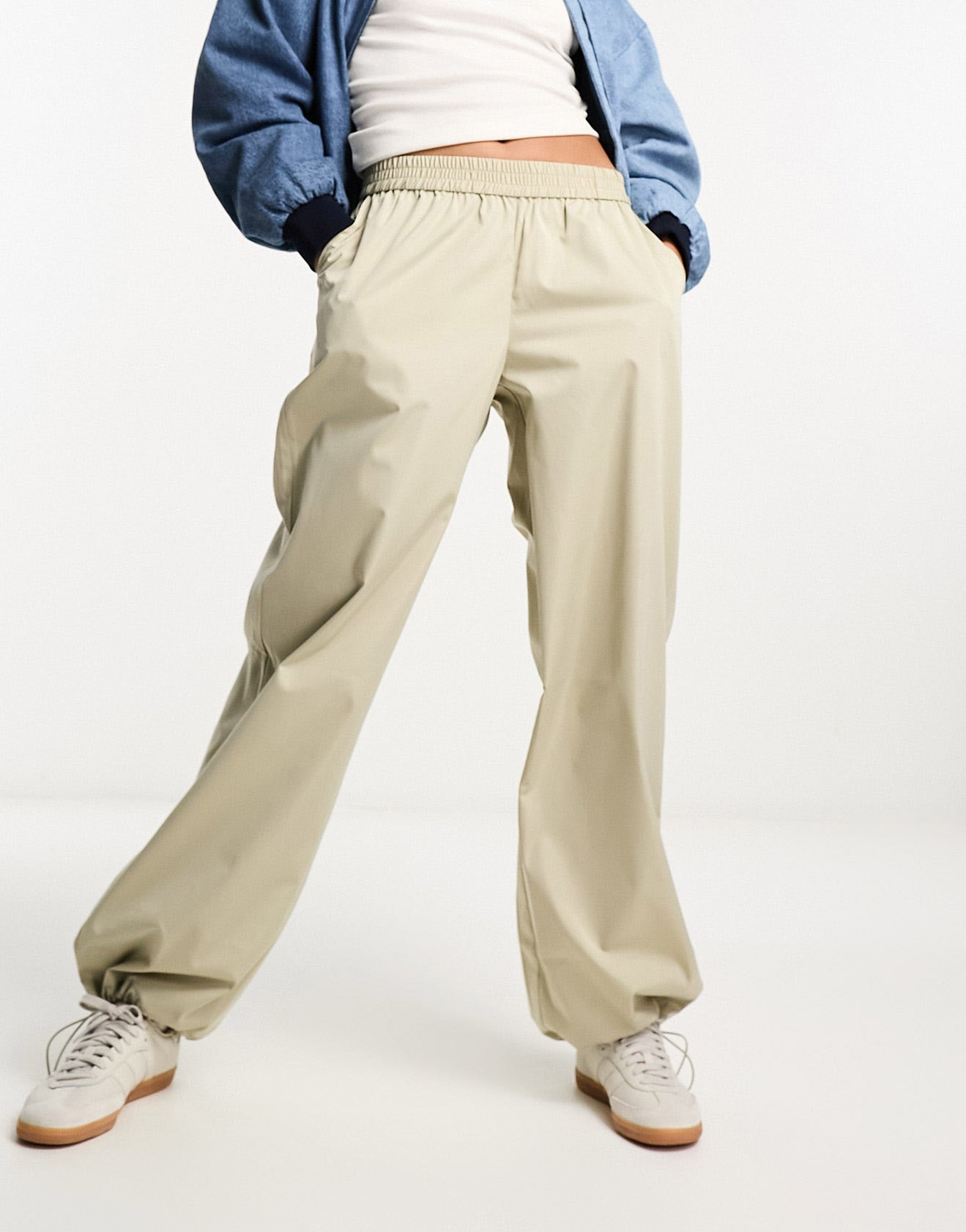 NA-KD x Durnels parachute trousers in beige