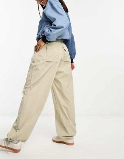 NA-KD x Durnels parachute trousers in beige