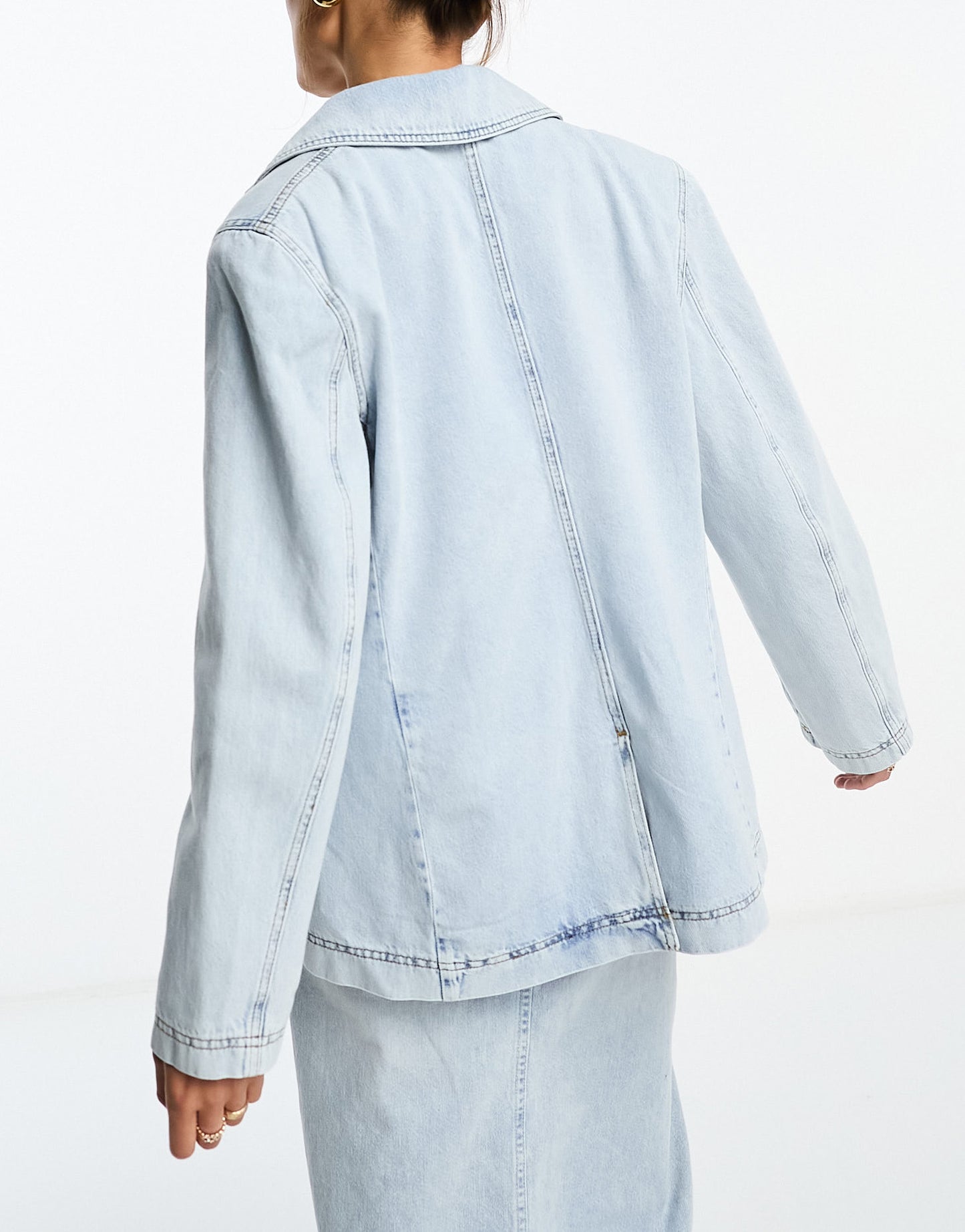 NA-KD denim blazer in light blue wash