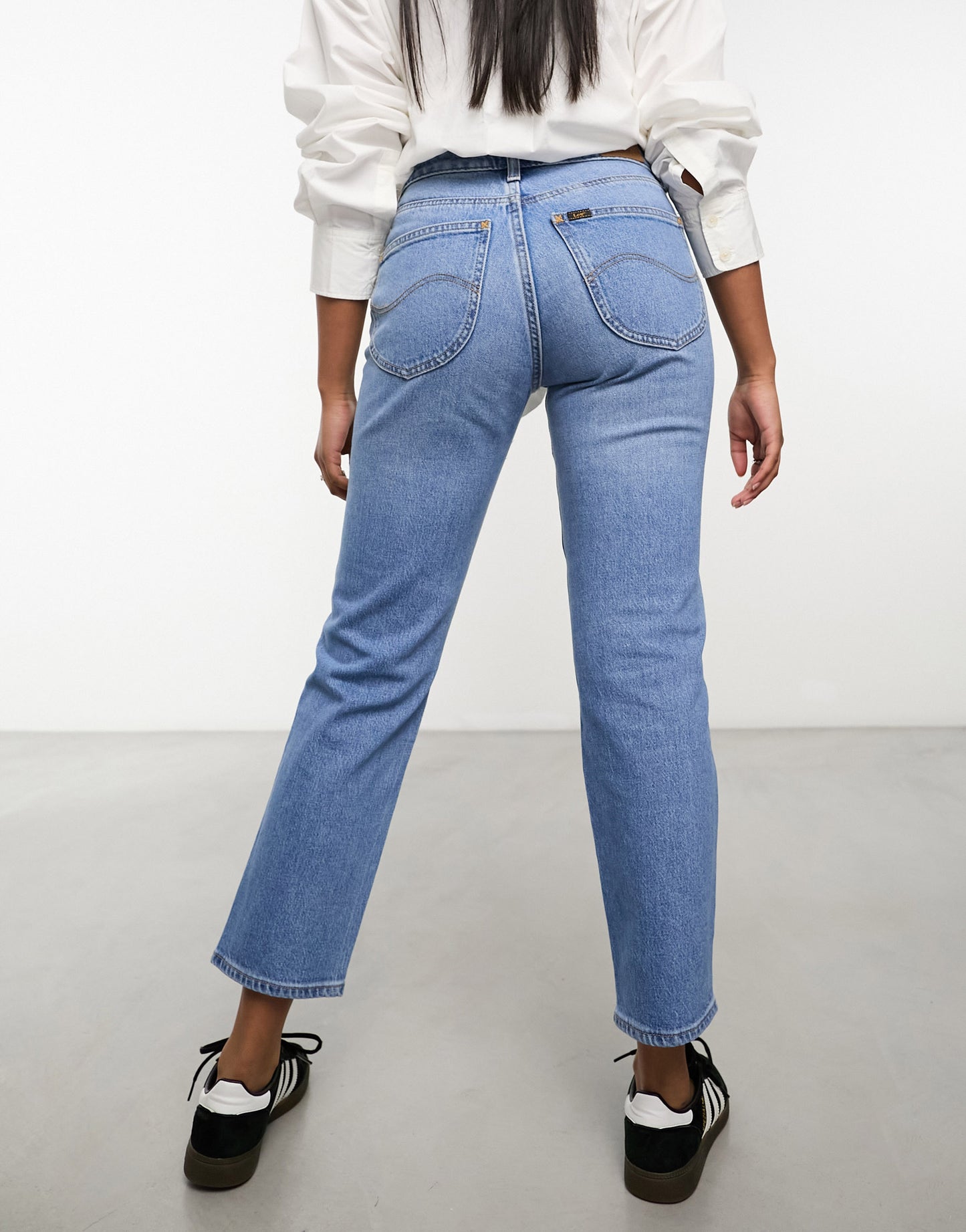 Lee Carol straight fit high waist jean in light blue wash