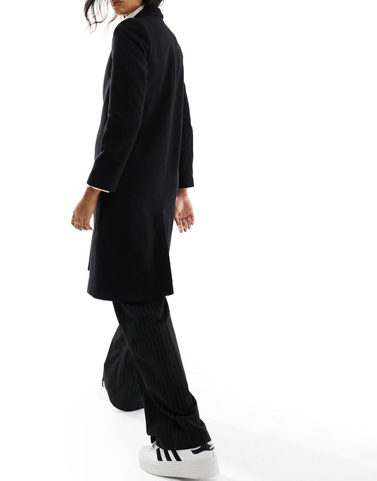 Helene Berman classic wool blend coat in black