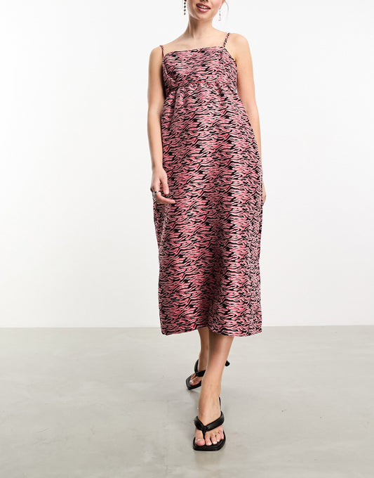 Nobody's Child Violette jacquard smock cami maxi dress in abstract print