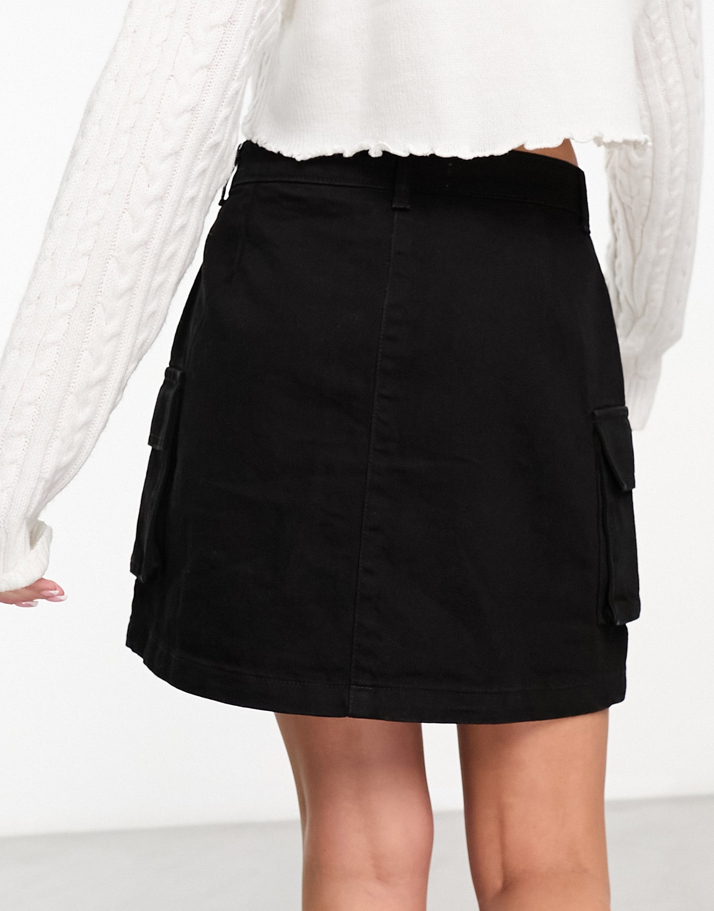 New Look cargo mini skirt in black