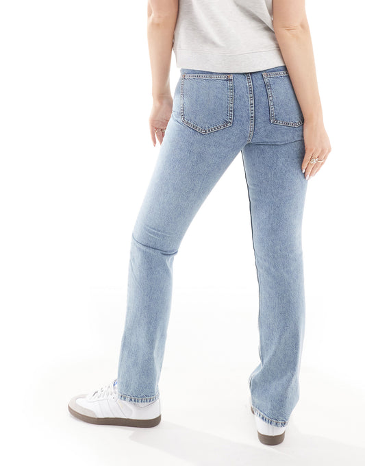 ASOS DESIGN Hourglass mid rise straight jeans in blue