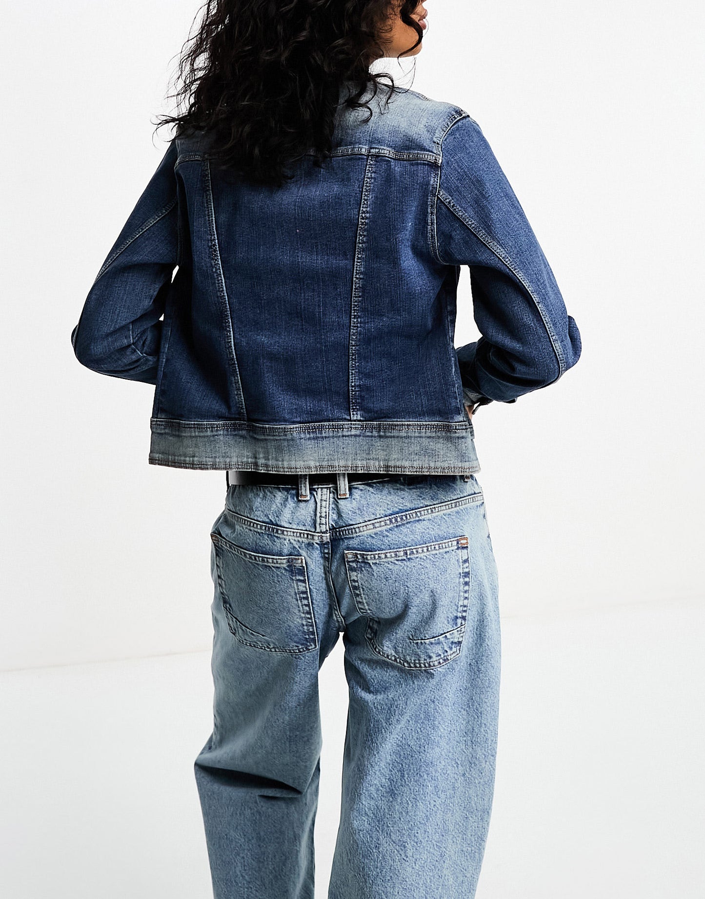 Bershka boxy denim jacket in dirty wash