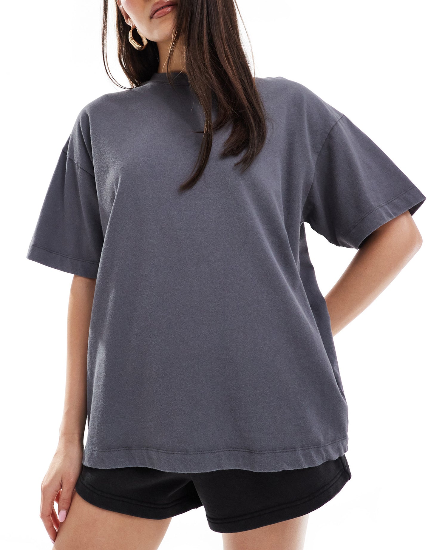 ASOS 4505  Icon boxy heavyweight oversized t-shirt with quick dry in washed black