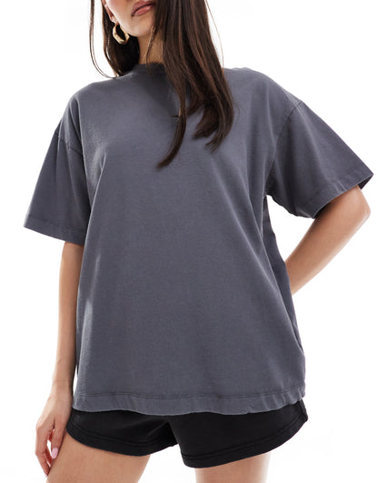 ASOS 4505  Icon boxy heavyweight oversized t-shirt with quick dry in washed black