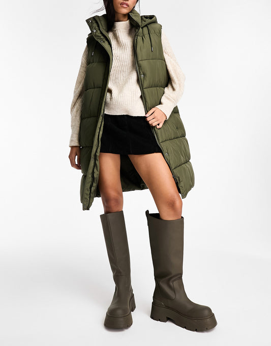 New Look longline gilet in khaki