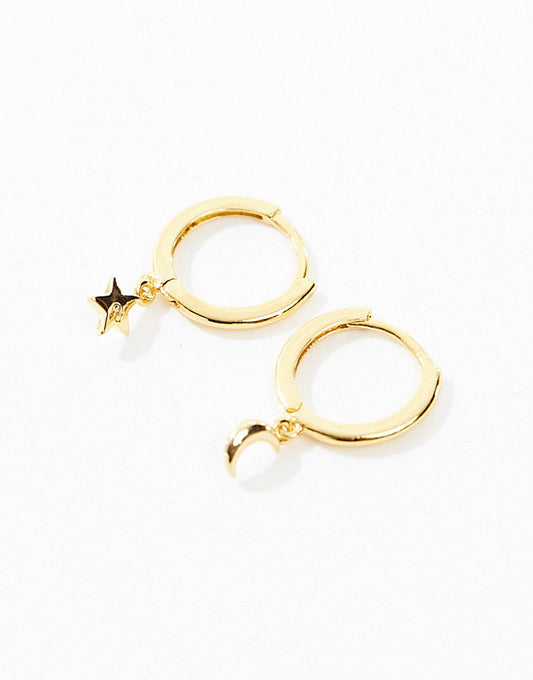 Girls Crew 18k gold plated hyperspace mini hoop earrings