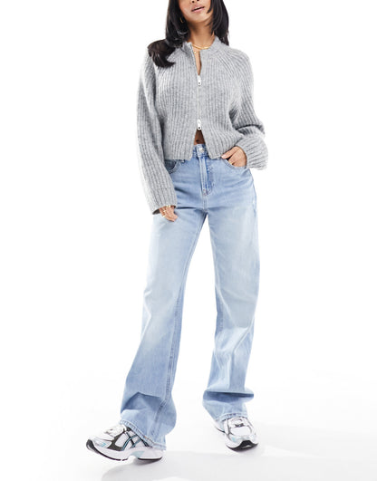 Stradivarius Petite 90s baggy dad jean in light blue