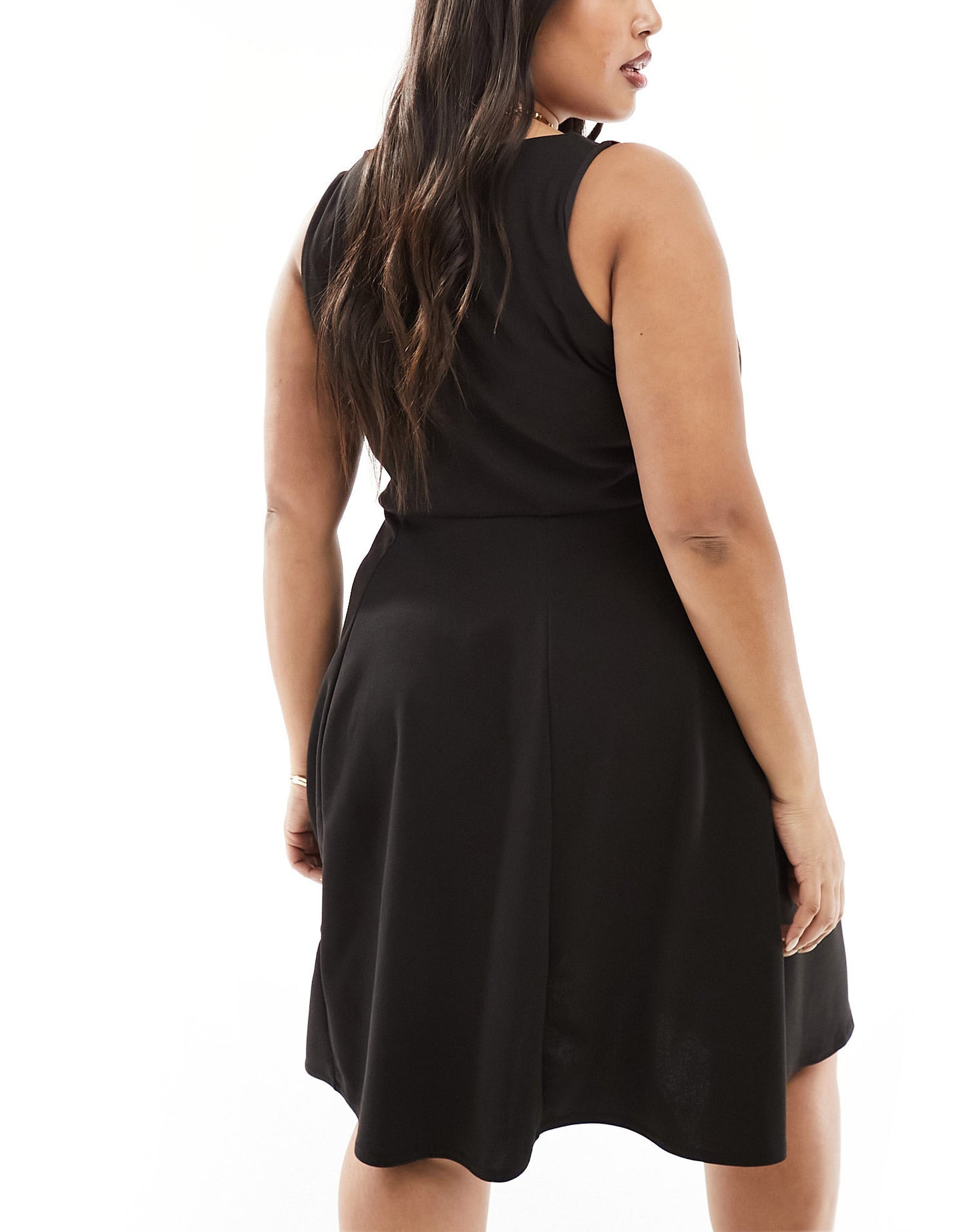 Yours square neck pinny dress in black