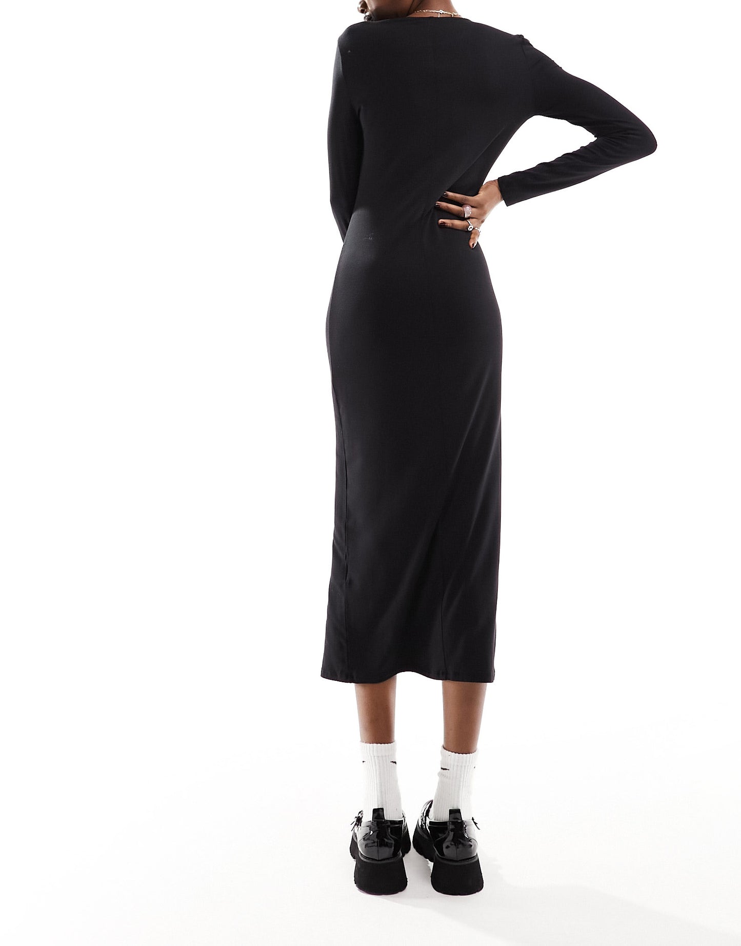 Monki midi dress in black