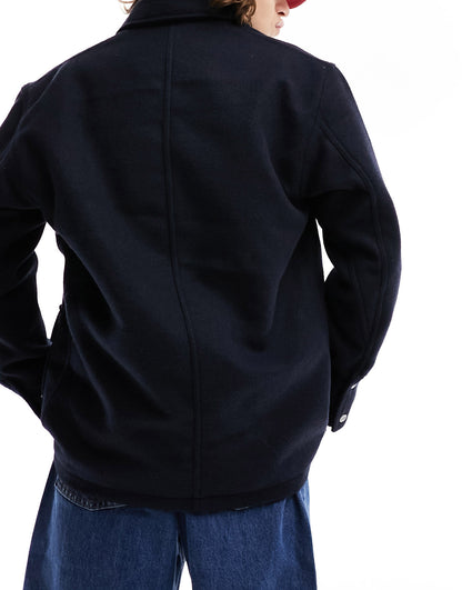 Lee heavyweight wool mix worker jacket in navy