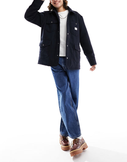 Lee heavyweight wool mix worker jacket in navy