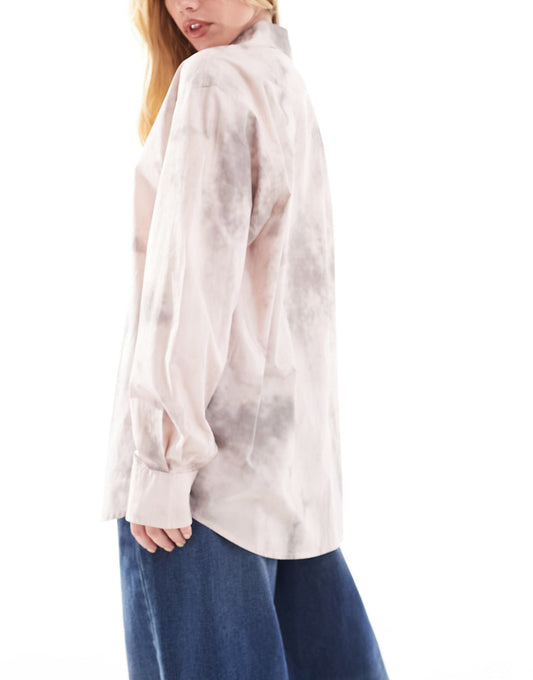 Weekday Unisex oversized shirt in pink tie dye exclusive to ASOS