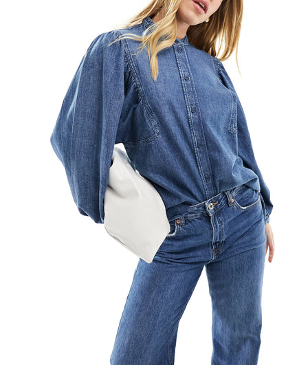 & Other Stories dropped shoulder denim shirt blue wash