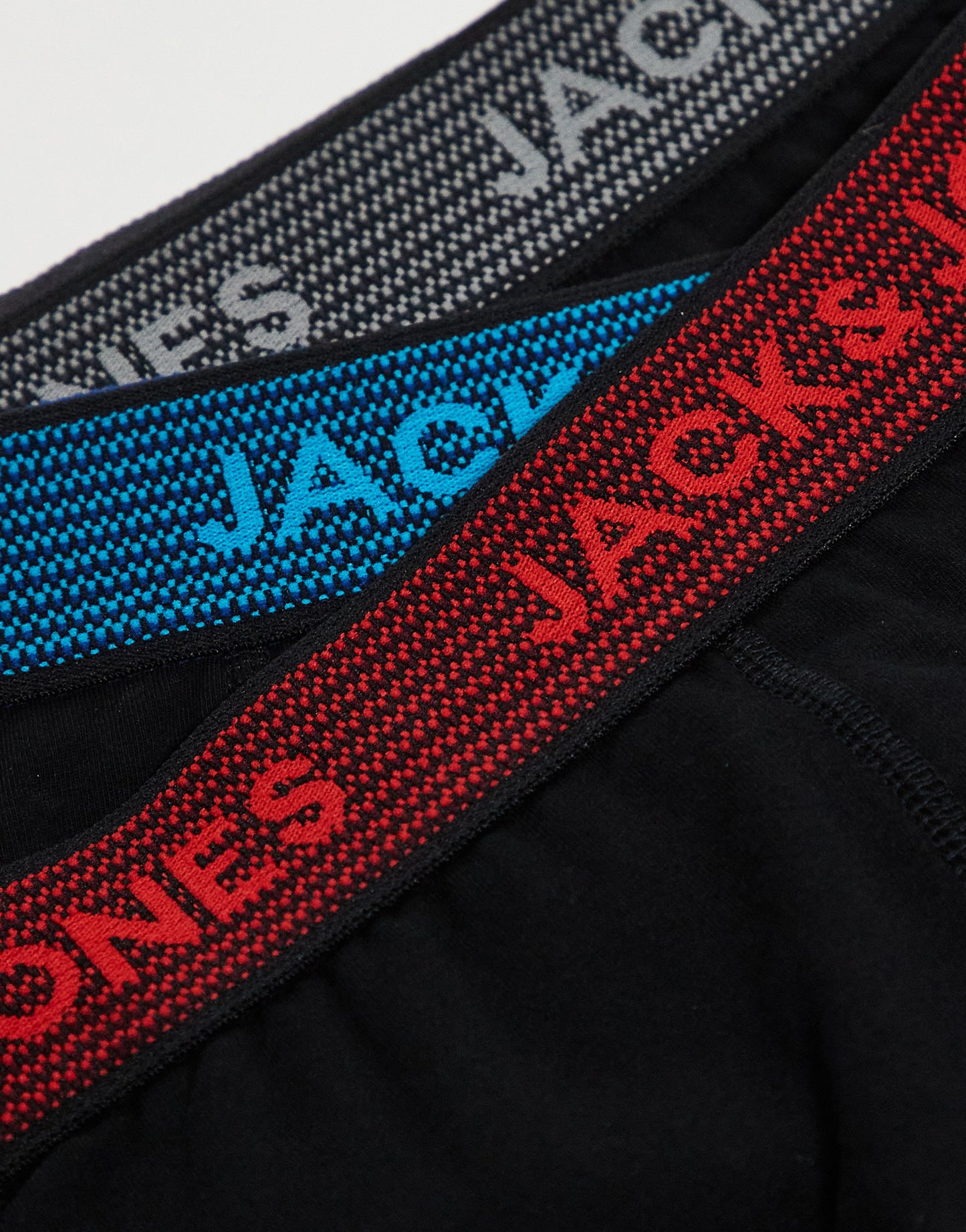 Jack & Jones 3 pack trunks in black with contrast waistband